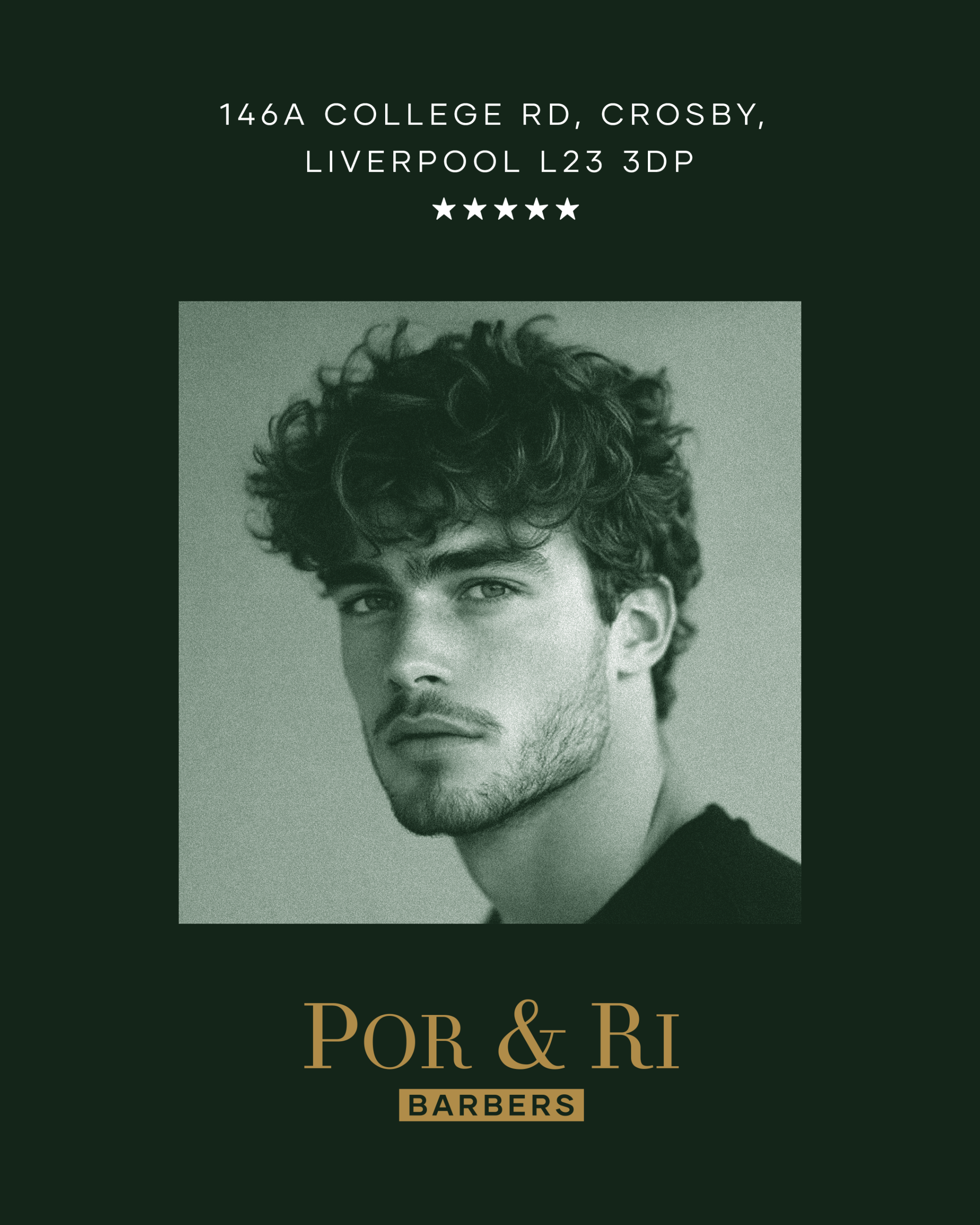 Interior of Por & Ri Barbers showing a modern barber chair, wash basin, and illuminated mirrors in a stylish grooming space.